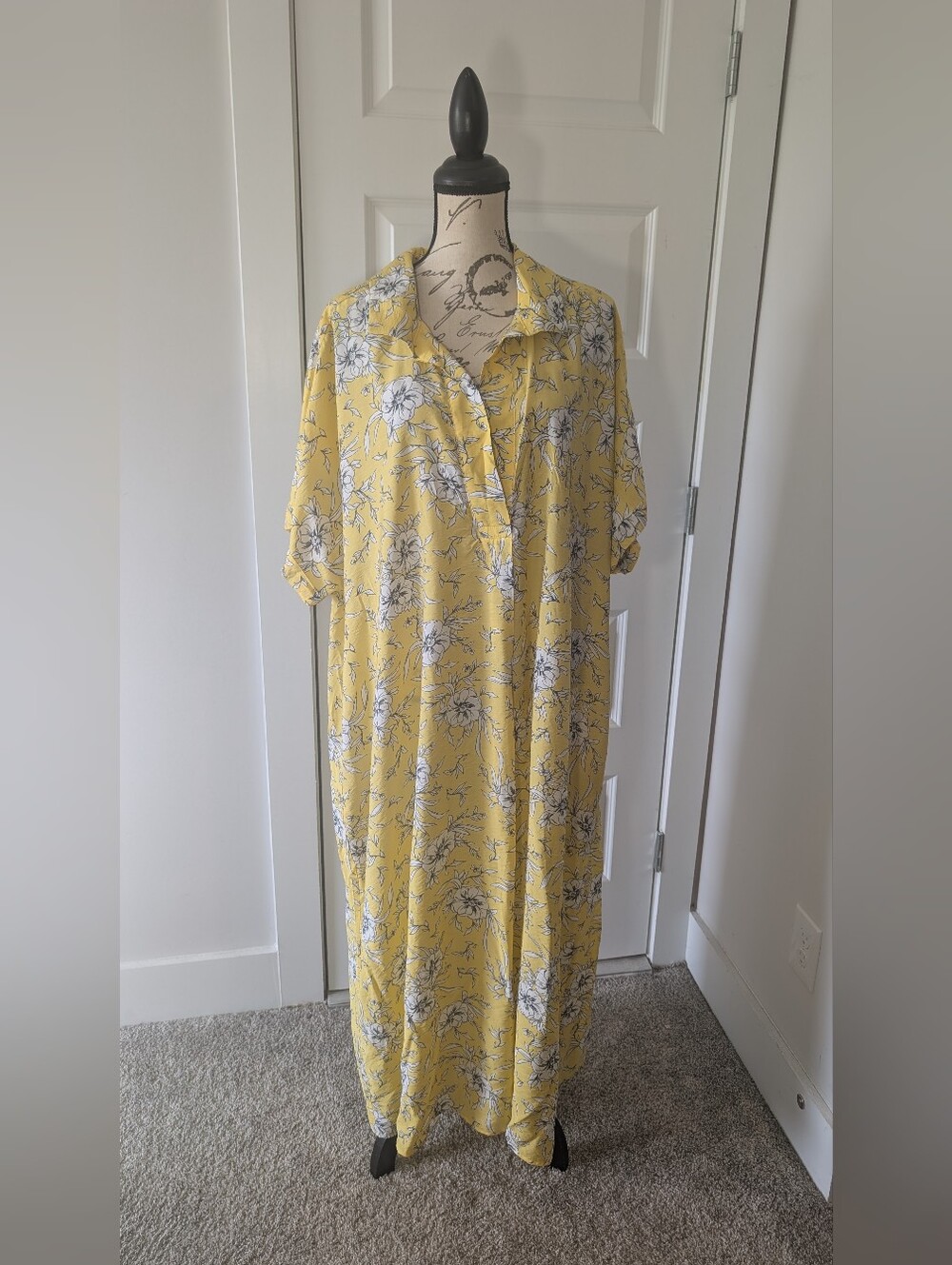 Torrid Yellow Belle Isle Floral Dress with White & Black Botanical Print Size 2X - Picture 9 of 9